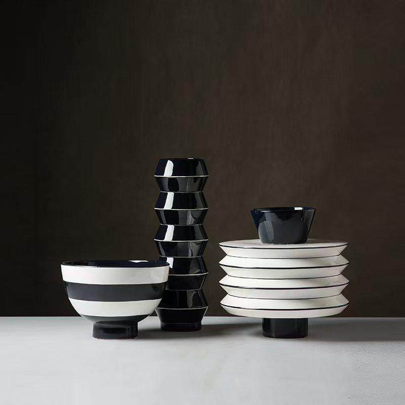 现代北欧黑白条纹陶瓷花瓶软装样板房售楼部茶几潮州插花花器饰品,工业油品/胶粘/化学/实验室用品,其他实验室设备,淘宝优惠券,粉丝福利购,淘宝优惠卷