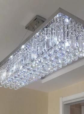 餐形吊灯现代简约长方LED客厅吊饭灯tb-66290厅水晶灯具吸顶灯走