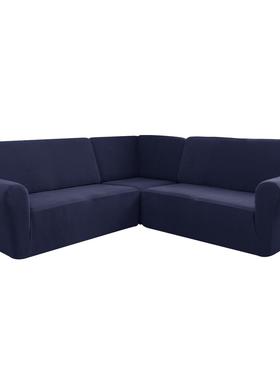 跨境弹力菠萝格5人座L型沙套纯色全包私人座派发转IMUL型角沙发套