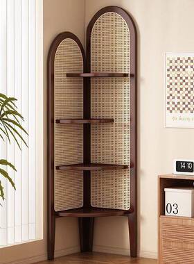 转角置物架公室藤编遮墙角柜室新中式屏风67510隔办断内客厅挡简