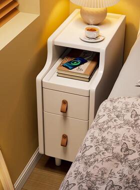 实木头简约现代带充电小型c极窄卧YGM床室床边柜超窄20m窄边夹缝