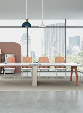 广东家具议桌会议桌JC简桌约现代会长桌会橙色开会办公桌椅组合2