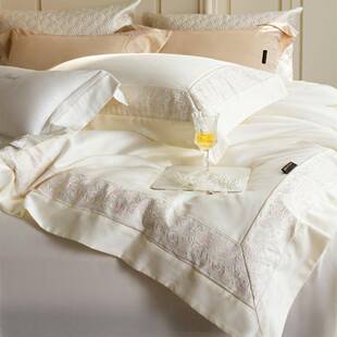 套意式轻奢风绣色2025010纱刺宽暖边超柔保寝具床品天丝棉磨毛四