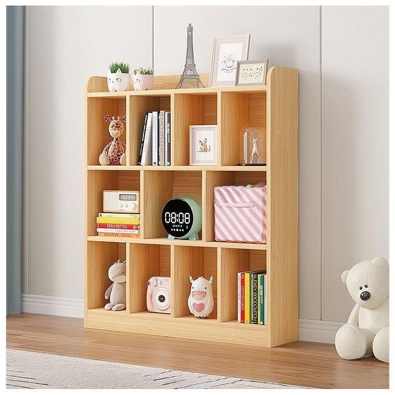 实木书架落地柜子新款儿童置架物家用客小厅收纳简易木RHMLMNQZ松