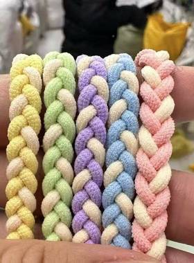 彩色麻10663绳款高品质绳皮筋高弹力头不伤发网红发圈新款头材花