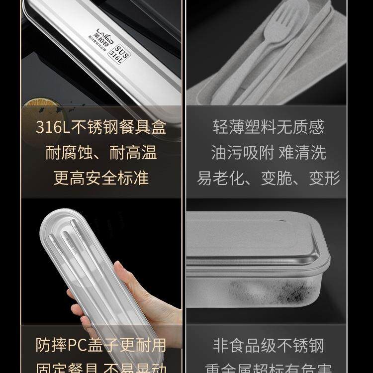 德国316LMKX不锈子勺子套装家用单收人装便携餐具学生纳筷盒钢餐
