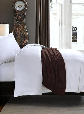 民宿白色床0单被套酒店布草6支纯棉POZ馆床上用品宾酒店四件套