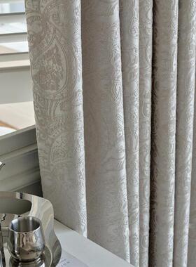 式奶红油风网EYF洛2可可蕾丝美式窗帘025年新款流行客厅卧室遮法