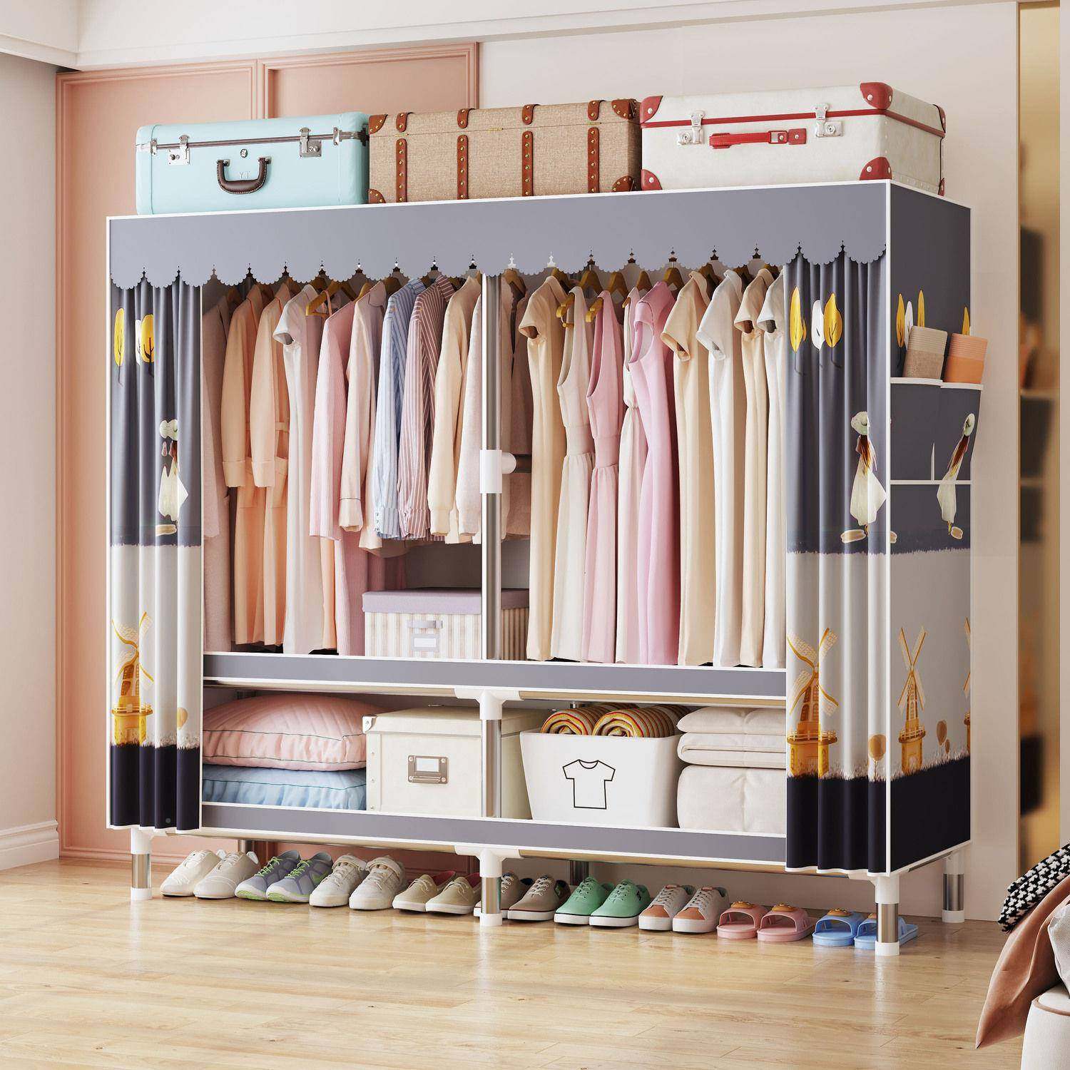 简易衣柜家用卧室加粗加布42345厚衣境柜出租房组用装柜子亚马逊,农机/农具/农膜,其它农用工具,淘宝优惠券,粉丝福利购,淘宝优惠卷