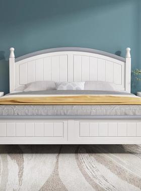 5V单白色次美式F7769SM5田园实木床1.8简约双人床卧白色公主m床奶