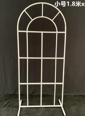 新款中式婚庆舞台布置铁艺拱门道森系婚礼置场布装景饰10230898屏