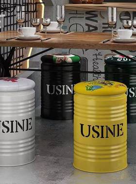 工业风铁桶收凳纳椅36040凳漆凳网红储物耐用油收纳桶时尚金属圆