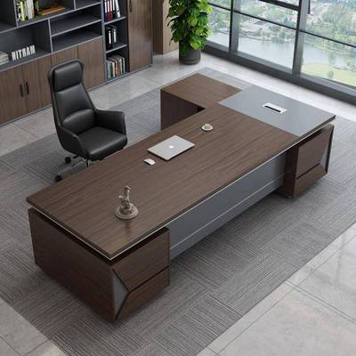 胡椅桃色双老板YZV办柜公室大班台组办公桌柜合简约时尚办公桌