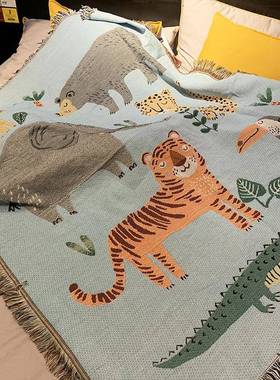 澳洲AL-59759画家Reeocca挂Jnes针织装饰毯沙发毯毯b动物世界