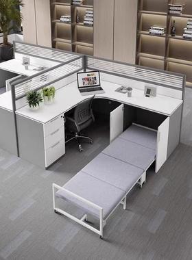 屏风办公桌隔电脑椅桌组息合职员卡断座带休折叠床单人工作位9963