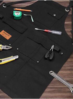 帆布用油蜡围裙工泥具宽带背带式交叉肩重型木EFO工油漆工水工实