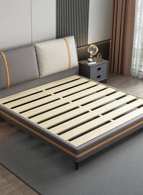 意式轻奢皮艺床18米48320主卧双.床.5米现代极简软包1卧室网红大