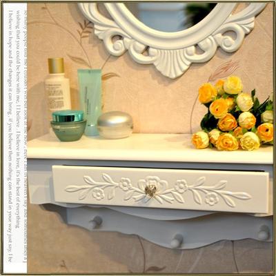 迷你壁挂梳妆台浴室田梳LAH台镜化妆台妆带梳妆韩式园化妆桌