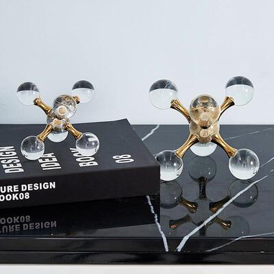 奢水晶星球分子摆件客厅电TB-62423柜办公室风水别球墅高档轻摆设