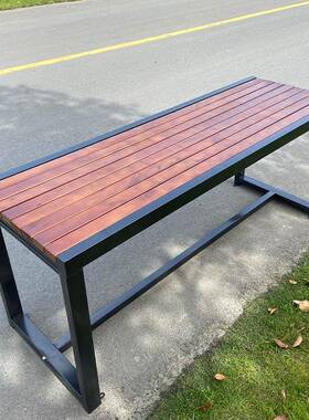 户外桌椅休闲别墅塑椅F9675TT5木铁艺长椅桌园桌组合庭院室公外休