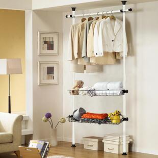 顶天地衣架落地卧室ANG立开放式简易间衣帽置物架衣子组装柜衣帽