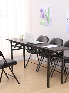 靠置物架长条窄桌办公桌23736简小易户外折桌家用叠学生墙学习桌