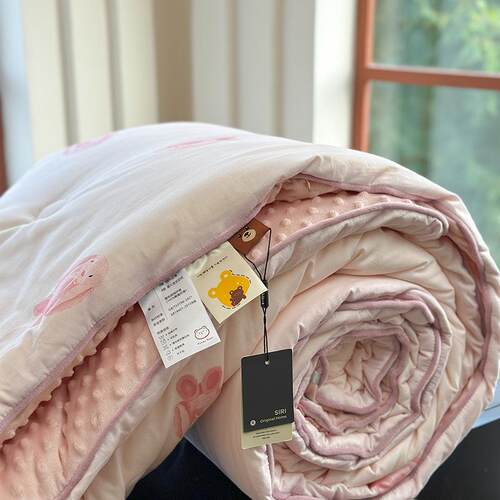 韩式新厚款全棉双豆可人机洗XL202409安抚豆被加保暖卡通盖被直播
