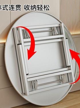 子30桌4特21372厚不锈体钢圆桌热卖一折叠家用桌摆摊收纳圆桌可折