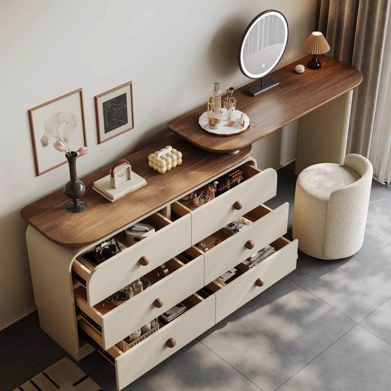 复古梳风妆台斗柜一体卧室床收柜化妆桌简约尾实木储纳物NCX化妆,包装,五金配件包装,淘宝优惠券,粉丝福利购,淘宝优惠卷
