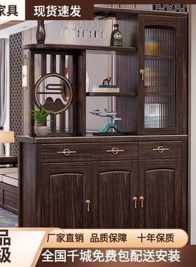 新酒中式13975客厅乌金木实木玄关隔柜柜屏风双面门厅置隔断断储