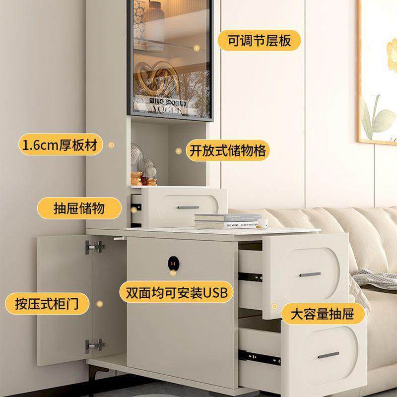 柜板岩多沙发边柜收纳CD620821客厅家用功能储物柜现代简约网红小