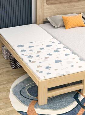 木成人拼接童床折叠床免安装护栏儿床男62713孩带女孩实拼接大床