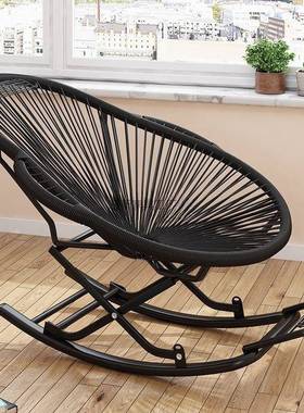 Hx2家用藤椅摇摇椅藤编摇椅休闲创意午色睡71285躺大人彩椅台椅子