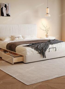 法物式奶油风豆腐QZ8TM5J5块超薄床头尼尔布艺雪现代简约次卧小户