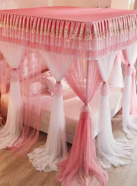 双纱帘新帐款落地账宫廷PUW蚊1.5m2米刺绣家用层卧室纹公主风加厚