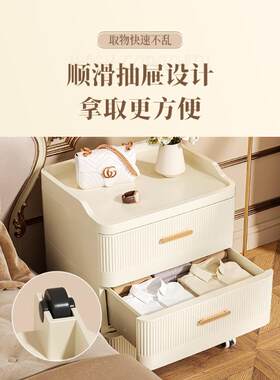 抽屉式收纳柜柜家用客厅五斗75898273卧室夹床缝储物多层加柜厚头