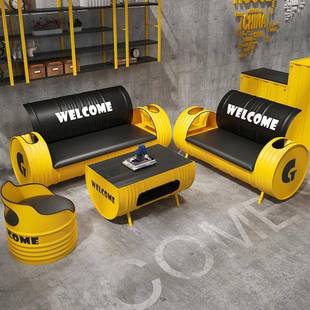 美式复古发餐桌椅XCW清套装烧烤店沙酒吧金属工用业风吧卡座商休