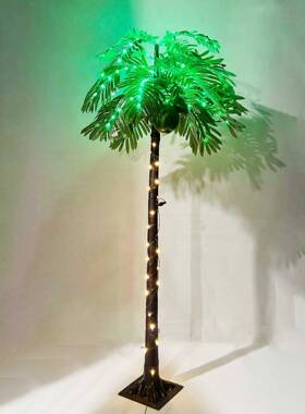 ILJ货发跨境热销6尺现人造光椰树灯庭院泳池酒派店户外对装饰灯