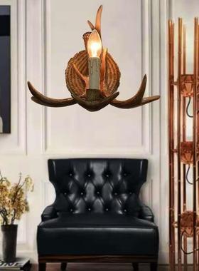 跨境创11012美式复古壁灯个工性餐厅走过廊道卧室楼梯灯意业风鹿