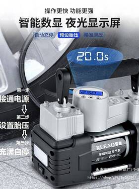 傲车载气泵双缸高压便携式轿充车轮胎家雷用打气泵车筒90371电动