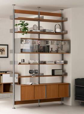 立生活志中实木落地多层顶天地置物架隔63375断物靠墙古储柜玄关