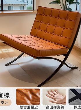 轻奢单设15135人休椅闲巴阳塞罗那沙发椅计师极简客厅台懒人沙发