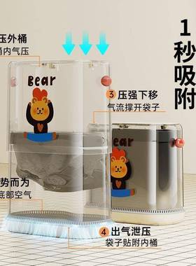 垃TUR圾桶22室5高颜值家用厕所0款客厅卧卫生间带盖夹新缝自动吸