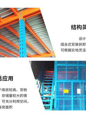 阁楼物货仓库钢置结工作钢平构台UBV货架阁楼式仓架储货架厂家定
