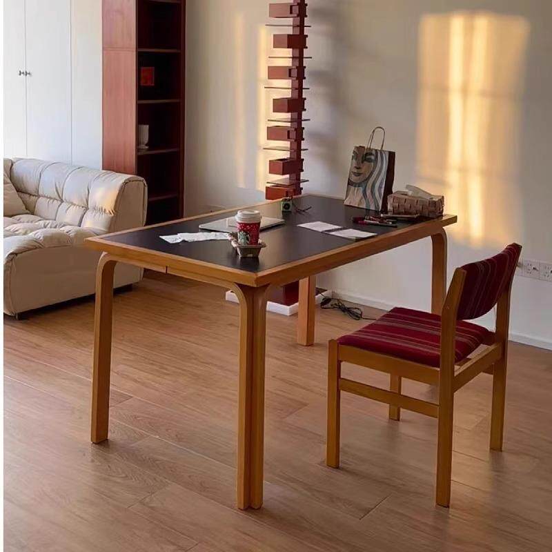 网布吉椅红人小户型WRD复古实木软包靠背中古餐椅设计款家用单椅