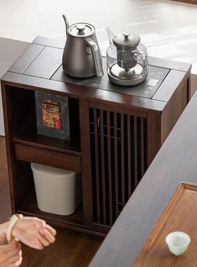 实移动茶水木柜烧水壶一体边几置物架家用台茶几厅沙发FXF茶侧边