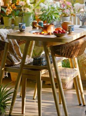 紫叶围炉煮茶阳台椅组合创意约茶几炭火简炉烧烤休茶83041闲家桌