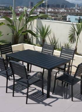 户外庭室院桌椅艺休闲防晒外露天铁阳台ZXH园露台广场花塑木桌椅