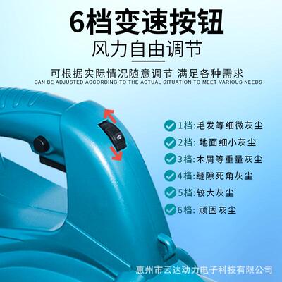 锂电电吹叶机充电式吹工风机大功锂率业清68440灰机无线鼓风机现