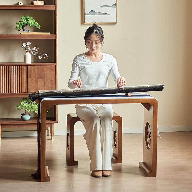 烧桐木古212琴桌学凳木古琴桌整体仿古琴桌实悠古扬琴桌国书法桌